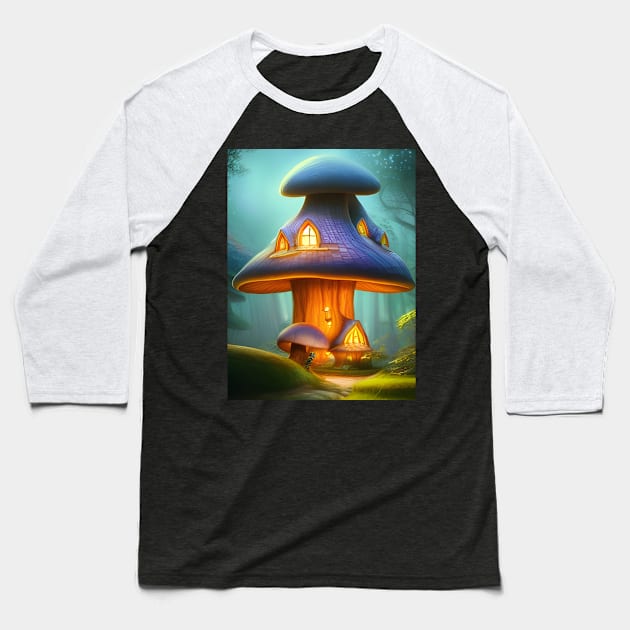 Enchanting Home for Sale (4) - Magic Mushroom House Baseball T-Shirt by TheThirdEye